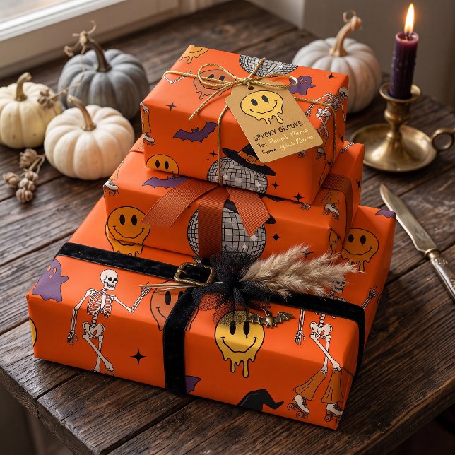 Groovy Retro Disco Boo Crew Halloween-presentinsla Presentpapper (Skapare uppladdad)