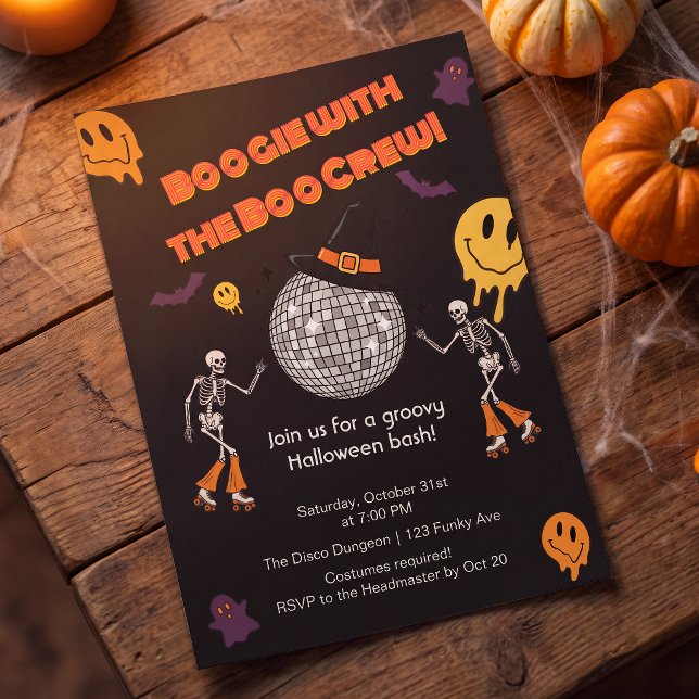 Groovy Retro Disco Halloween-fest Invitation Inbjudningar (Skapare uppladdad)