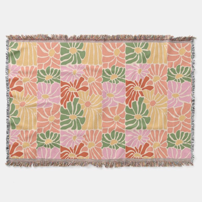 Groovy Retro Floral  Filt (Framsidan)