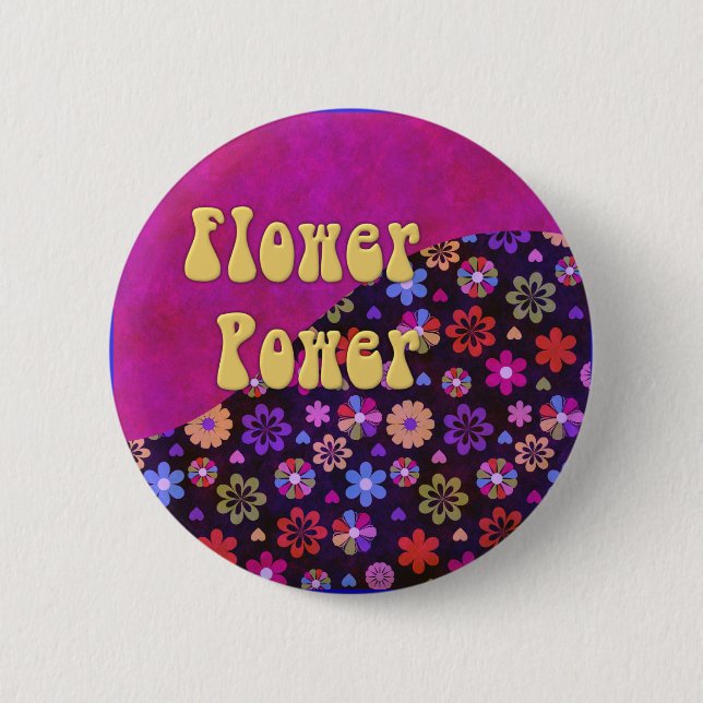 Groovy Retro flower power60-tal70-tal Knapp (Framsida)