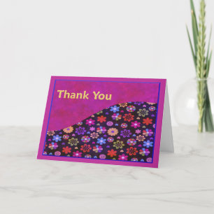 Groovy Retro Flower Power 60 s 70-sekunders Tack Kort