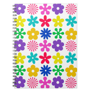 GROOVY RETRO FLOWERS ANTECKNINGSBOK
