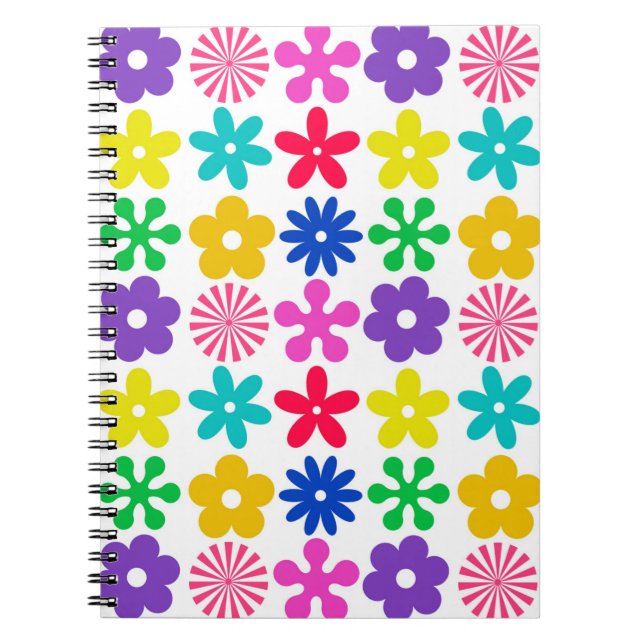 GROOVY RETRO FLOWERS ANTECKNINGSBOK (Framsidan)