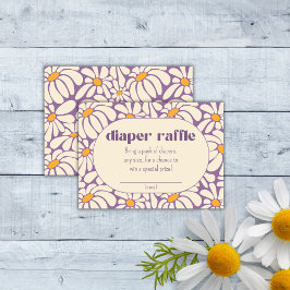Groovy Retro Flowers Diaper raffle biljett Tilläggskort