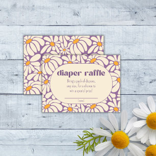 Groovy Retro Flowers Diaper raffle biljett Tilläggskort