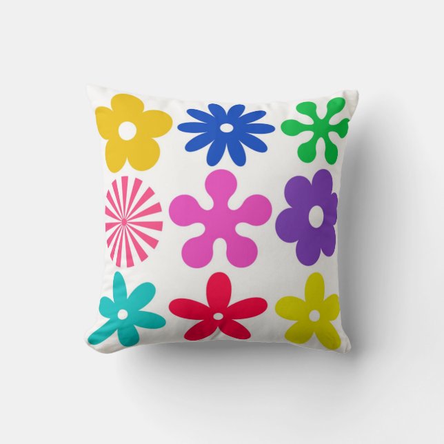 GROOVY RETRO FLOWERS KUDDE (Framsida)
