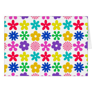 GROOVY RETRO FLOWERS OBS KORT