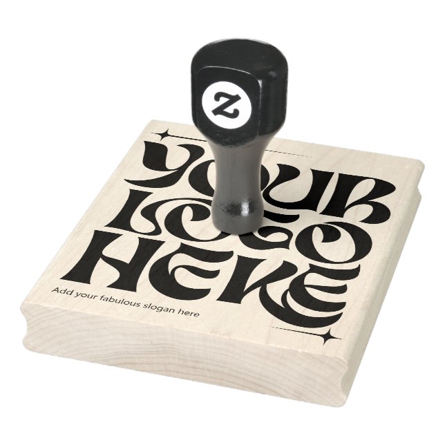 Groovy Retro för din Business Logotyp Anpassningsb Stämpel (Stämpel)