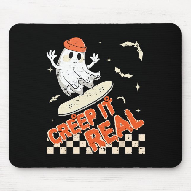 Groovy Retro Ghost Halloween Creep It Real Boys Sk Musmatta (Framsidan)
