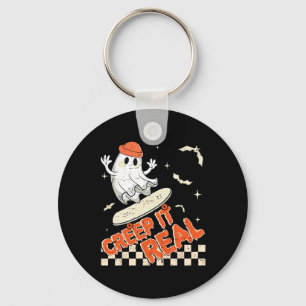Groovy Retro Ghost Halloween Creep It Real Boys Sk Nyckelring