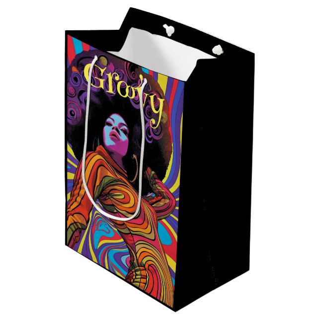 Groovy Retro Gift Bag (Framsidan Vinklad)