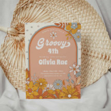 Groovy Retro Girl Daisy Birthday
