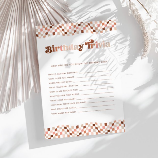 Groovy Retro Girls Birthday Trivia Game (Skapare uppladdad)