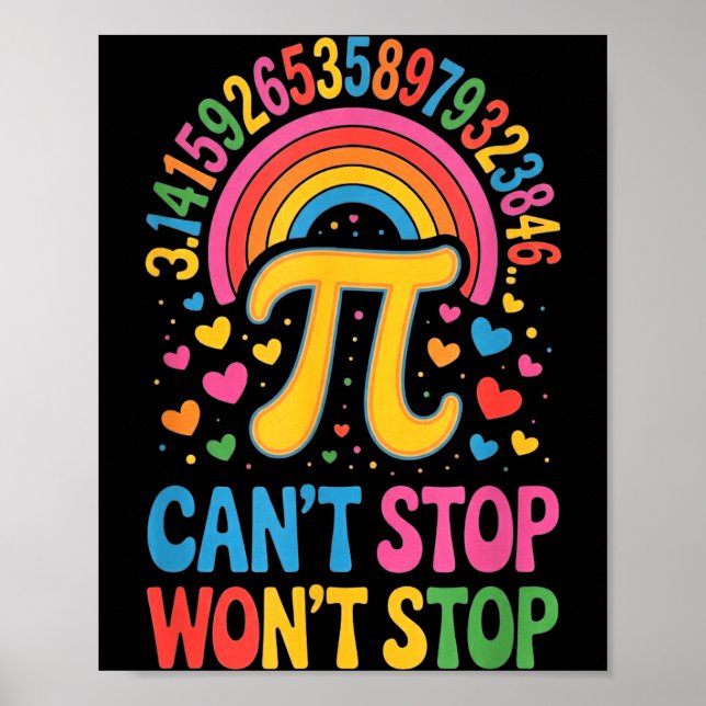Groovy Retro Glad Pi-dagens grafik Matematiklärare Poster (Framsidan)