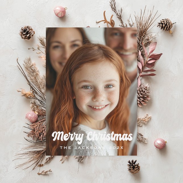 Groovy Retro God jul Design Julkort (Skapare uppladdad)