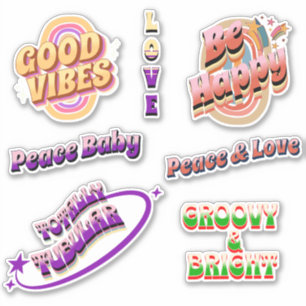 Groovy, Retro Good Vibes Sticker Pack Klistermärken