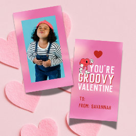 Groovy Retro Gradient Valentine's Classroom Card Anteckningskort