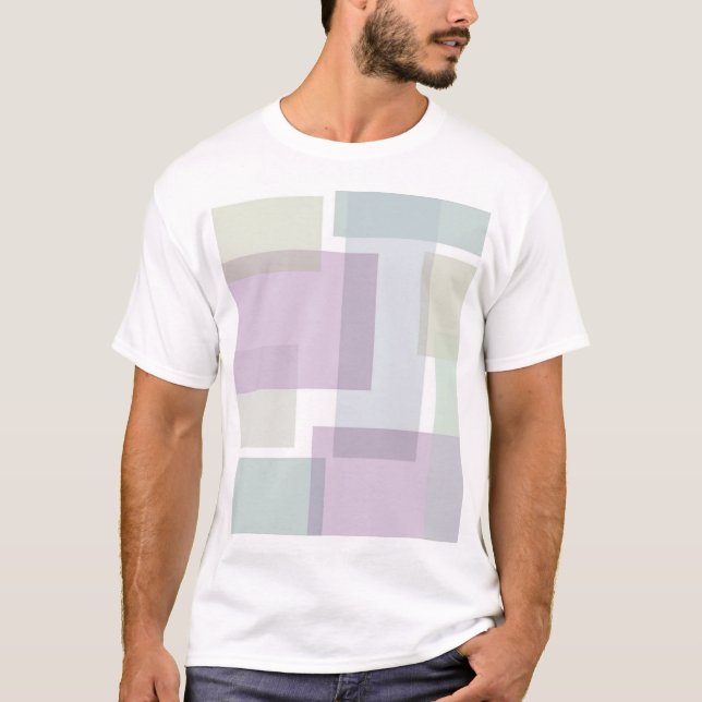 Groovy Retro Grönt Dusty Blue-Blommigt T Shirt (Framsida)