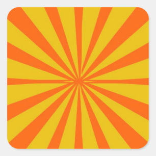 Groovy Retro Guld & Orange - bakgrund Fyrkantigt Klistermärke