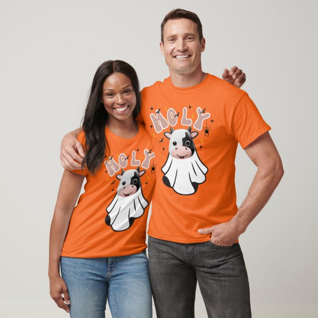 Groovy Retro Halloween "Heliga Cow" T Shirt (Unisex)