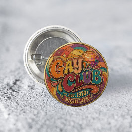 Groovy Retro Hbtq-klubb HBTQ Pride Pin Knapp