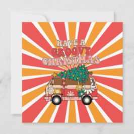 Groovy-retro-Helgdag-kort Julkort