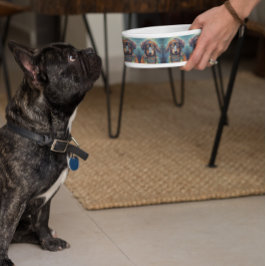 Groovy Retro Hippie Dachshund Boho Hund Matskål