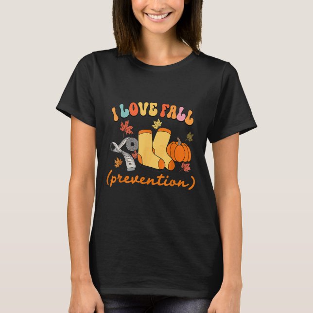 Groovy Retro Jag älskar fallprevention Höst Fysisk T Shirt (Framsida)