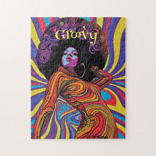 Groovy Retro Jigszle Puzzle Pussel (Vertikal)