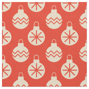 Groovy Retro jul Bauble Dekorations Red Tyg