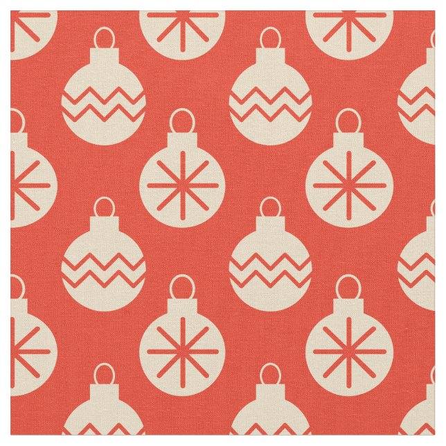 Groovy Retro jul Bauble Dekorations Red Tyg (Närbild)