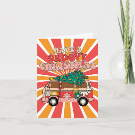 Groovy retro julafton - julkort kort