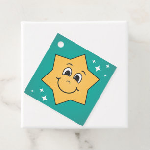 Groovy retro julafton star smiley gåvor etiketter