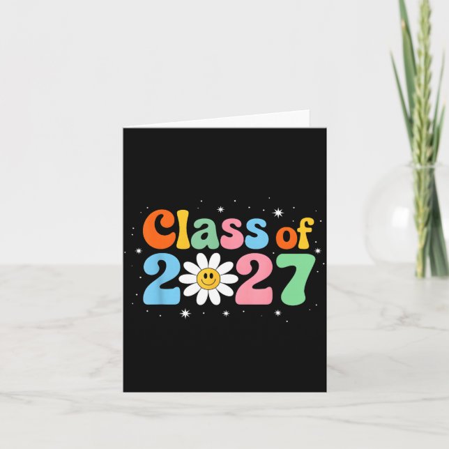 Groovy Retro Klass 2027 Seniorer Kort (Framsida)