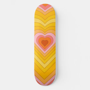 Groovy Retro-lager hjärta Mini Skateboard Bräda 18,5 Cm