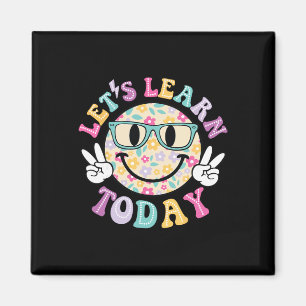 Groovy Retro Lär dig idag Lärare Student Tillbaka Magnet