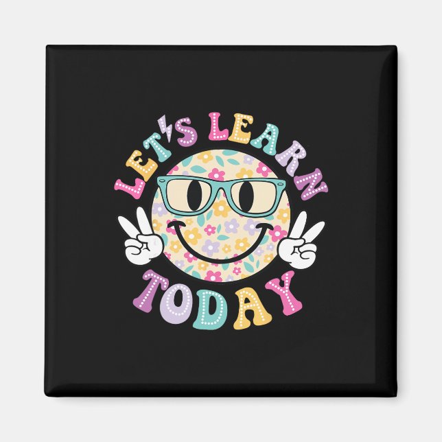 Groovy Retro Lär dig idag Lärare Student Tillbaka Magnet (Framsidan)