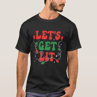 Groovy Retro Låt oss få julen Ljus Drinki T Shirt