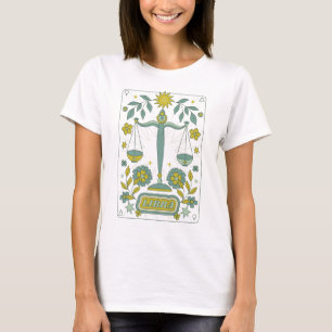 Groovy Retro Libra Horoscope Astrology Grönt T Shirt