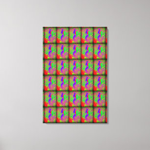 Groovy retro lila hippie sjöjungfru canvastryck
