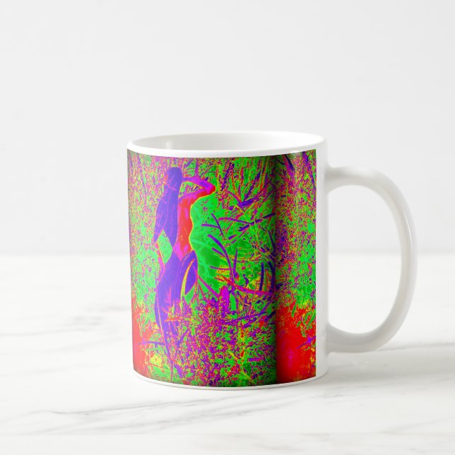 Groovy retro lila hippie sjöjungfru kaffemugg (Höger)