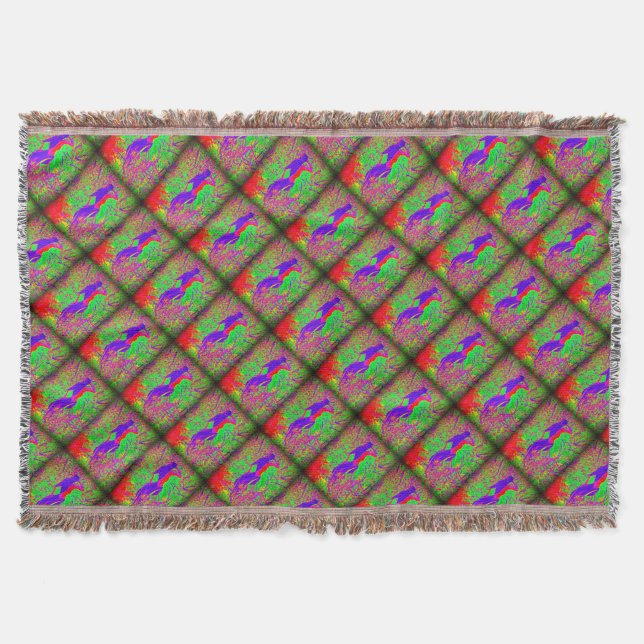 Groovy retro lila hippie sjöjungfru mysfilt (Framsidan)