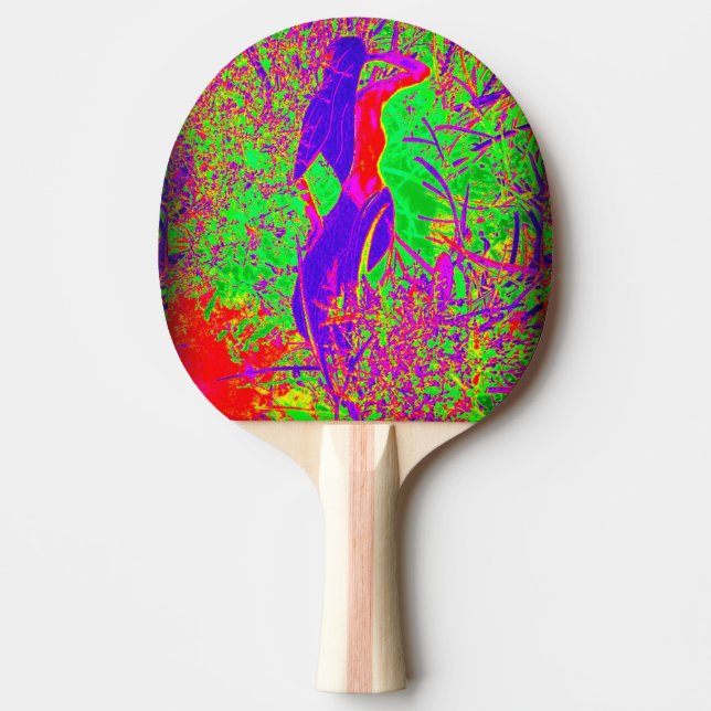 Groovy retro lila hippie sjöjungfru pingisracket (Framsidan)