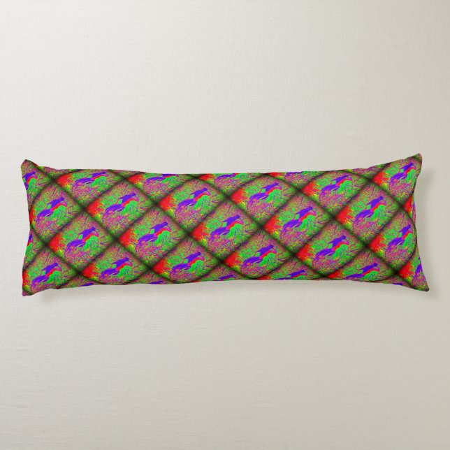 Groovy retro lila hippie-sjöjungfruar kroppskudde (Baksidan)