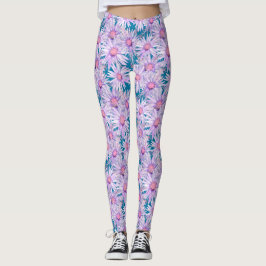 Groovy Retro Lila Tusenskönemönster Leggings