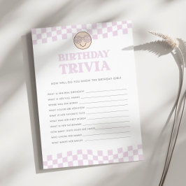 Groovy Retro Lycklig Girls 1st Birthday Trivia Gam