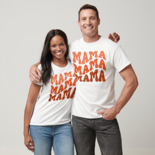 Groovy Retro Mamma Fall Season Birthday Matching T Shirt