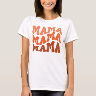 Groovy Retro Mamma Fall Season Birthday Matching T Shirt