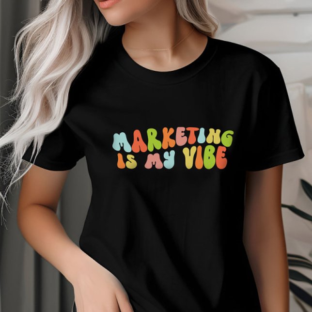 Groovy Retro Marknadsföring är min vibe, Communica T Shirt (Skapare uppladdad)