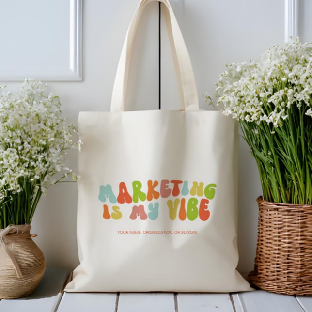 Groovy Retro Marknadsföring är min Vibe, Communica Tygkasse (Skapare uppladdad)